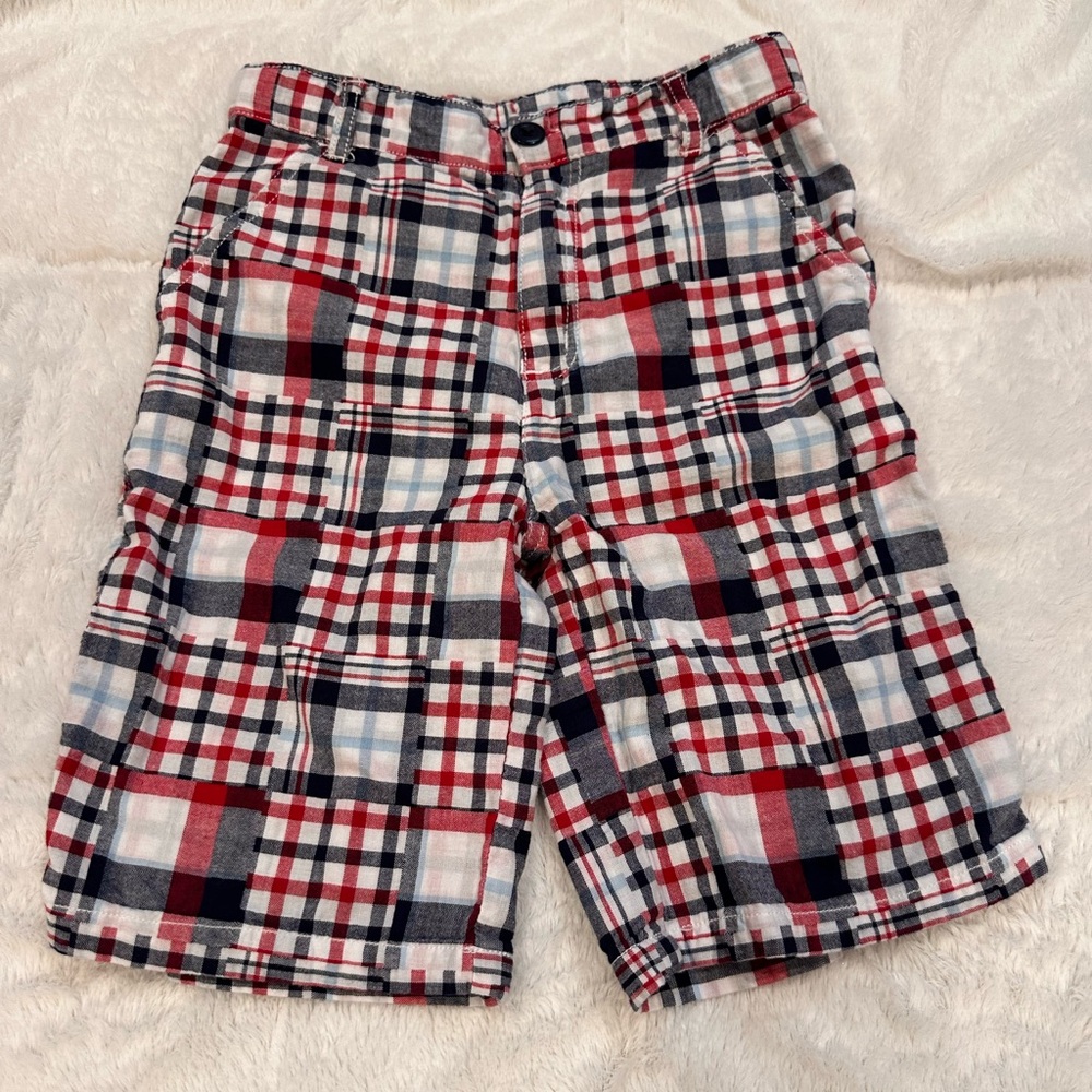 Gymboree Classic Plaid Boy’s Shorts - Red, White, and Blue boys size 8